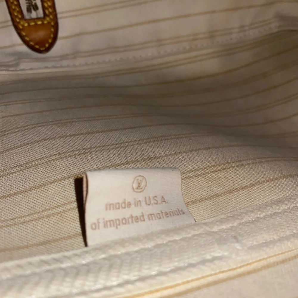 Louis Vuitton Never-full Large White and Gray Checkered Tote